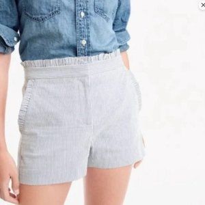 J.Crew Seersucker Striped Ruffle Shorts